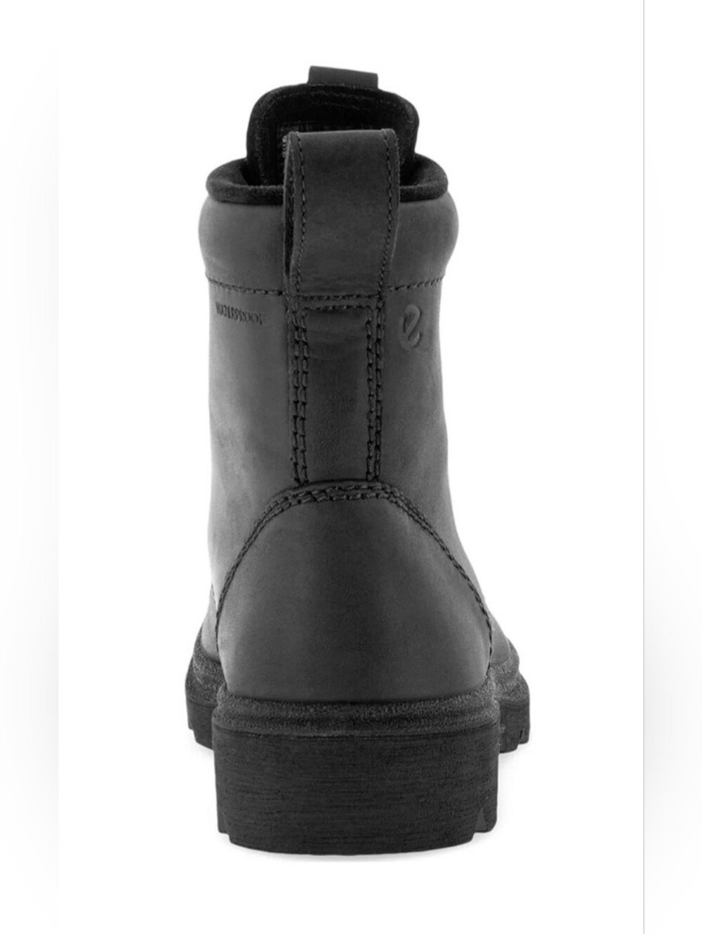 ECCO Women’s Waterproof Leather Combat Boots Black Lace Up Size EU 38U 7-7.5 - Picture 5 of 5